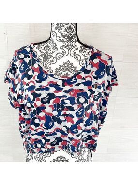 A Bathing Ape Bape Camo Logo Cropped High Low Top